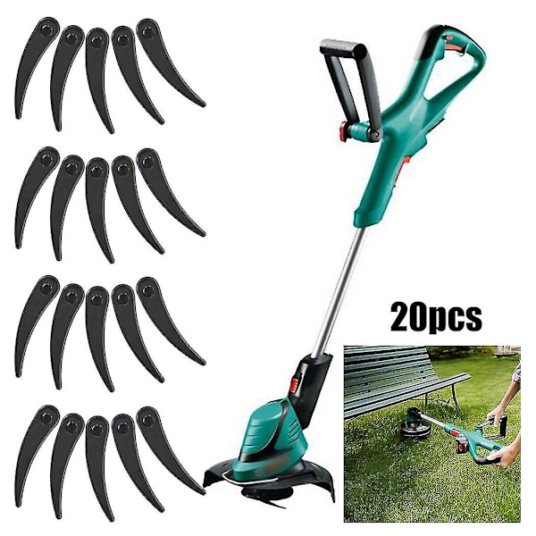 Til Bosch Udskiftning 20stk 84mm Forstærkede Durablade Plastblade Til Bosch Art 26-18 Li Græstrimmer