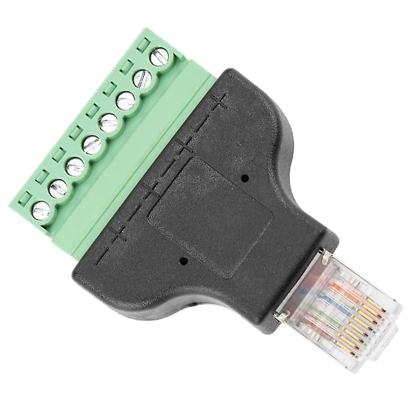 RJ45-hane till 8-stifts terminalblock Ethernet-adapterkonverter