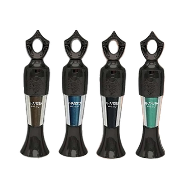 Puder Eyeliner, 4 st Naturlig Eyeliner i Puderform, Handgjord Puder Eyeliner, Intensiv Färg, Långvarig, Smetfri