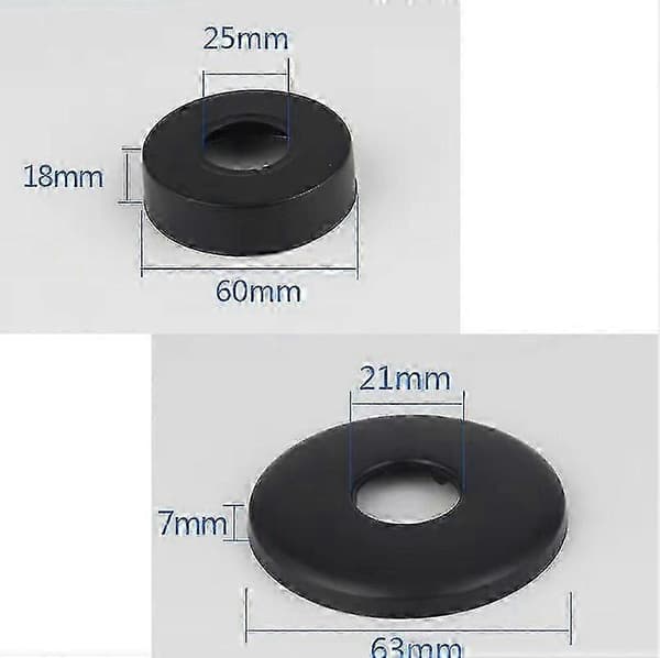 Mat sort bruse-roset til 21 mm rør, fladt design