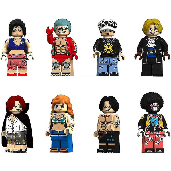 8 stk/sæt One Piece Series Byggeklodser Figurer Samling Minifigurer Til Børnelegetøj