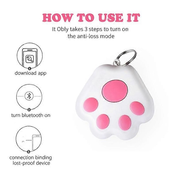 Mini GPS-enhet för hundar, bärbar Bluetooth intelligent anti-förlustenhet för bagage/barn/husdjur B