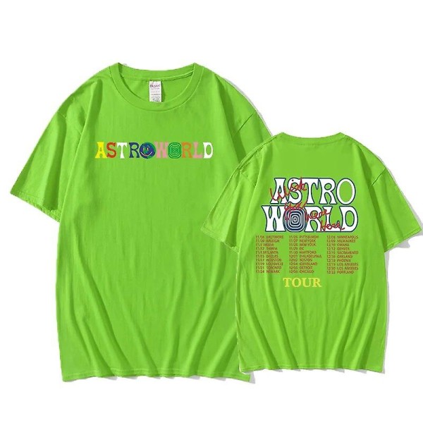 Herre Oversized T-skjorte Herre Dame1:1-bokstavtrykk T-skjorter Hip Hop Streetwear Kanye West Astroworld T-skjorte black L
