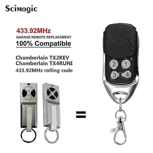 Kamberlain Tx2rev Chamberlain Liftmaster Tx4runi Compatible Garage Remote Control 433mhz Top Quality