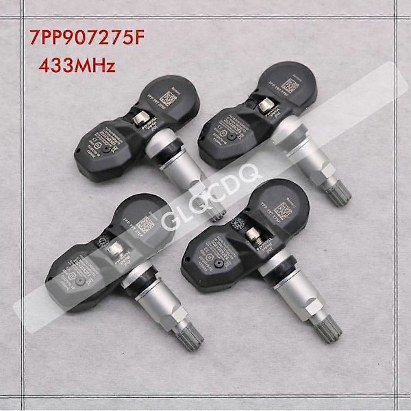 4x DÆKTRYKSSENSOR TIL 2009 2010 2011 2012 2013 PORSCHE PANAMERA 970 433MHz TPMS SENSOR DÆKTRYKSOVERVÅGNING 7PP907275F