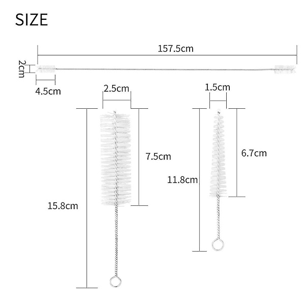 3 stk. Fransk Horn Trombone Trompet Rengøringssæt Rustfrit Stål Nylonbørste Musikinstrument Rengøring_Italiensk Design