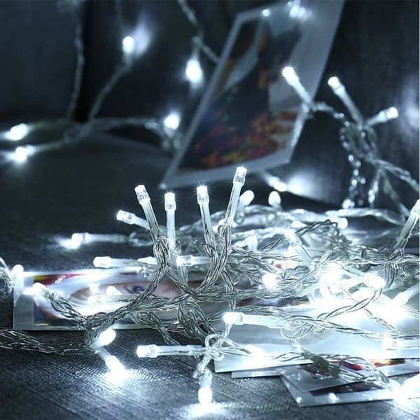 20M 200 LED hvite juletrelys, elektriske lysslynger med timer og 8 moduser