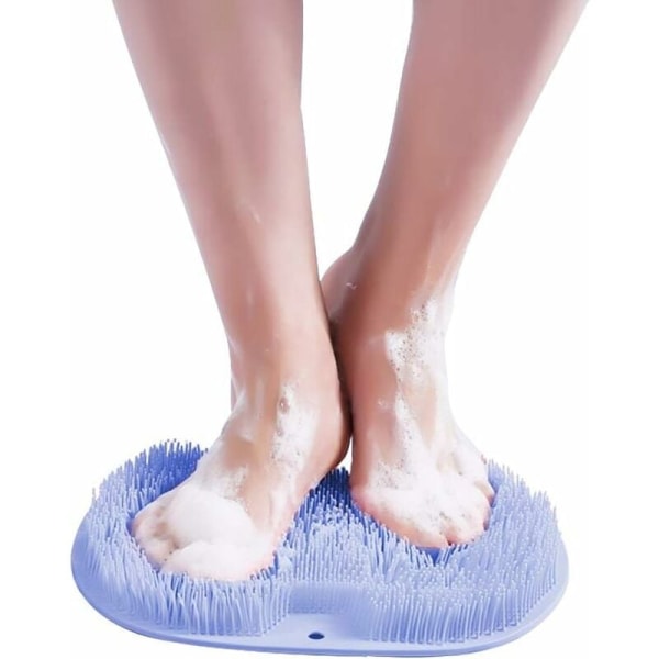 Badborste-fotmassagematta Duschmatta med sugkopp tvättmatta (blå)