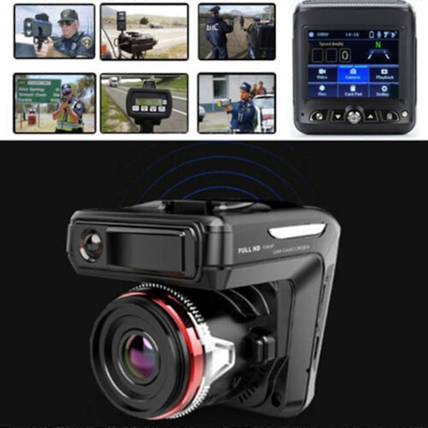 2,4 tum HD Bil DVR 1080P Dash Cam Kamera Videobandspelare 2-i-1 Laser Radar Detector js