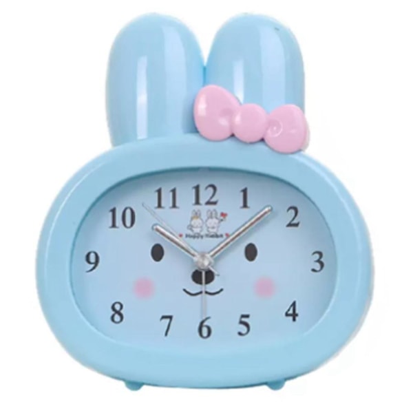 Cute Rabbit Bedside Creative Mute Small Alarm Clock Children's Blue