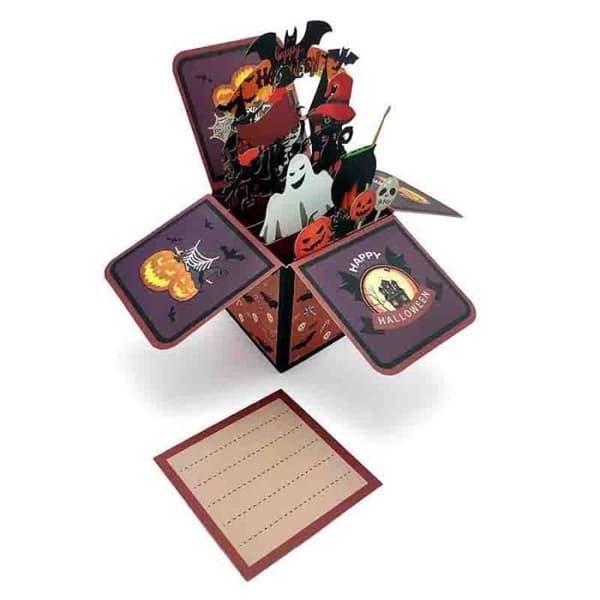 3D Pop-up Grattiskort - Halloween - Pumpor - Barnkalas