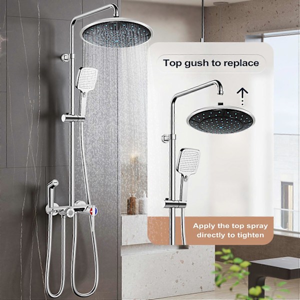 1 st 25 cm Rund Regnshower Duschhuvud Tak Duschhuvud Munstycke Hytt Tillträde