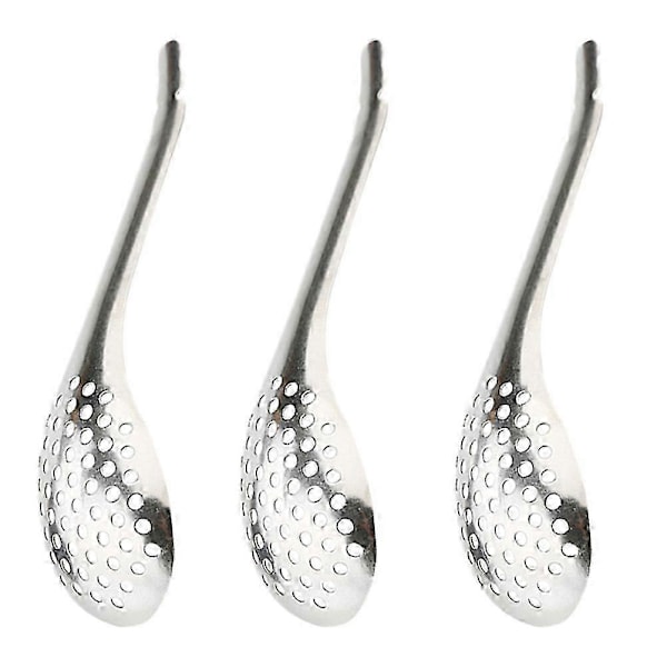 1 Set 3 st Rostfria Kaviar Skedar Silar Sferifieringsskedar (Silver) P20250110779
