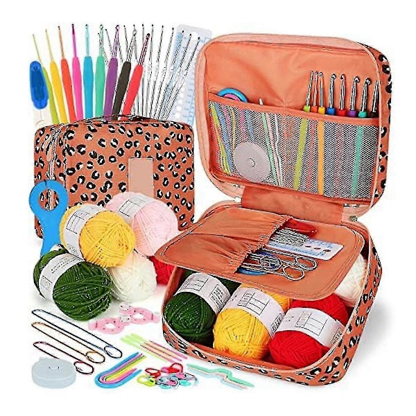 Virkkaussetti Aloittelijoille Virkkuukoukku-setti, 58 osaa Kannettava virkkaussetti Ergonomiset virkkuukoukut Matka Cr