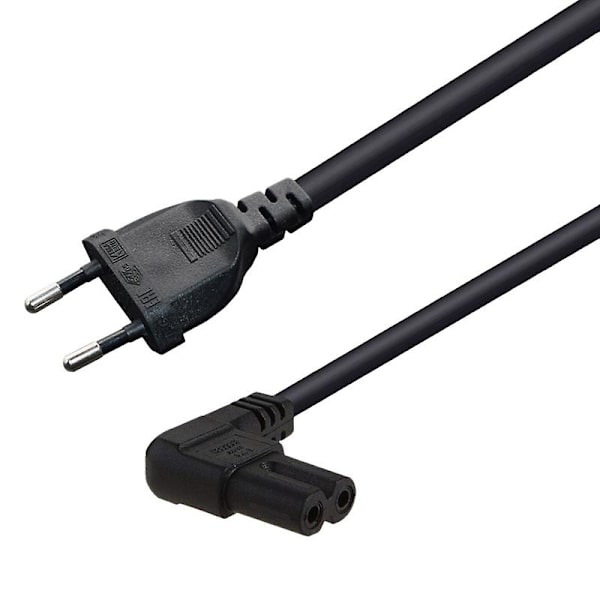 Høyre vinklet Eu Euro AC strømledning kabelledning Eu 2- til figur 8 C7 for TV, skrivere, kameraer, Ps3 (5,0 M) (EU-plugg)