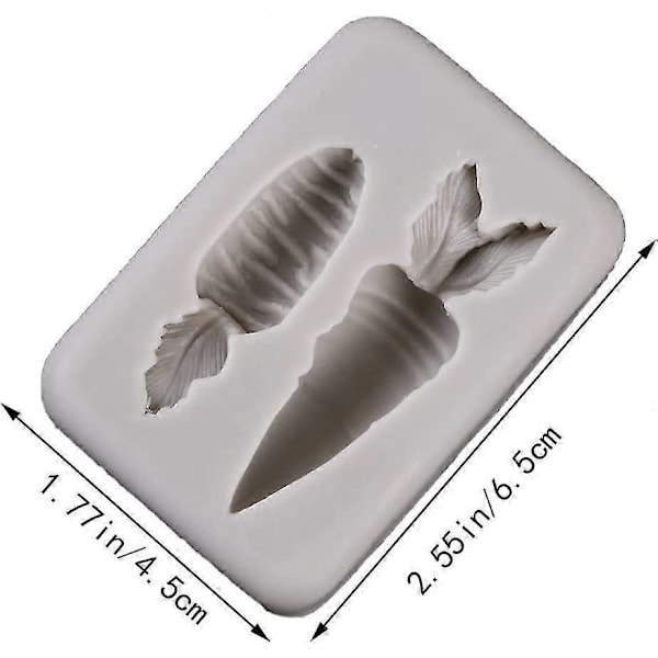 Påsk 3D-formade bakformar Livsmedelsgodkänd silikon Morot Fondant Tårtform Choklad Gör-det-själv-form (grå)(1 st
