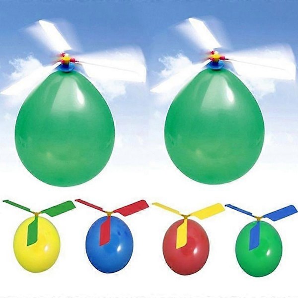 10 Sæt Sjove Ballon Helikopter Launcher Legetøj Ballon Drevet Racere Inertial Power Stem Legetøj til Børn