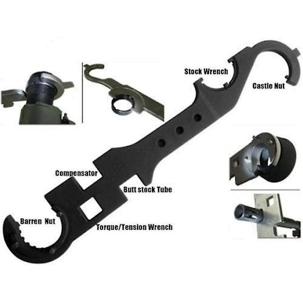 Jubee Multi Nøgleværktøj Ar 15 / M4 Stål Våbensmede Heavy Duty Combo Nøgle