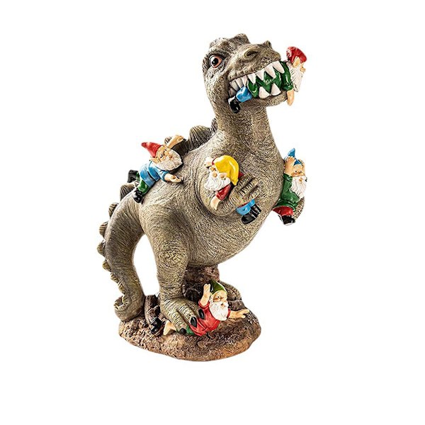 Jurassic Cartoon Dinosaur Capture Dwarf Resin Hagepynt Resin Håndverk Hagepynt