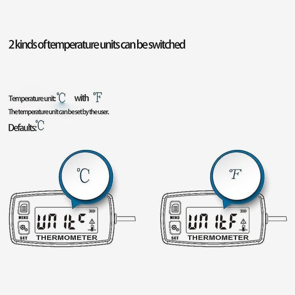 Digitaalinen Lcd-moottorin lämpötilan mittari Ylikuumenemishälytys Anturilla Rl-ts002 Yhteensopiva Mot
