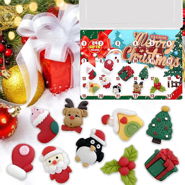 24 stk. Julekalender Snemænd Julemand Juletræ Blind Box Mt