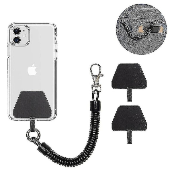 Matkapuhelimen kaulanauha ja patch, universal älypuhelimen rannehihna, sisältää 1 kpl puhelinketjun johtoa ja 2 kpl puhelimen kiinnityskielekkeitä