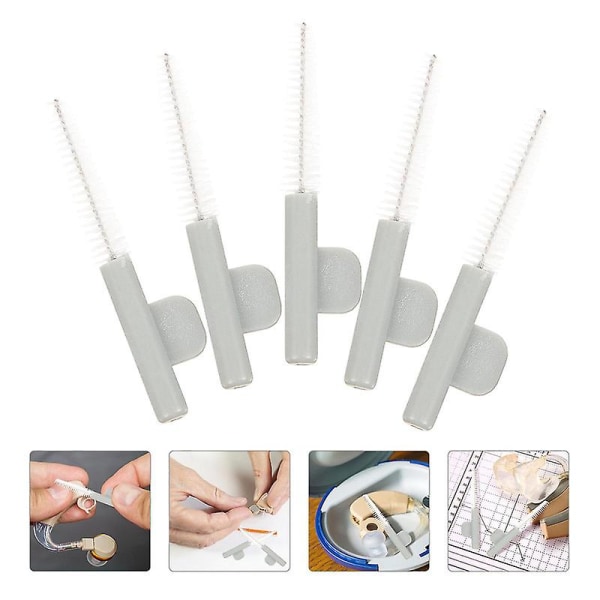 5pcs Hearing Aid Cleaning Brush Hearing Aid Vent Tube Brush Hearing Aid Cleaner Brush Hearing Aid Supplies