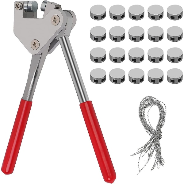 Tang Forseglingstangsett Rød blyforsegling 10 mm plasthåndtak (1x forseglingskabeltang + 20 x blyforsegling + 20 x forseglingstråd)-e