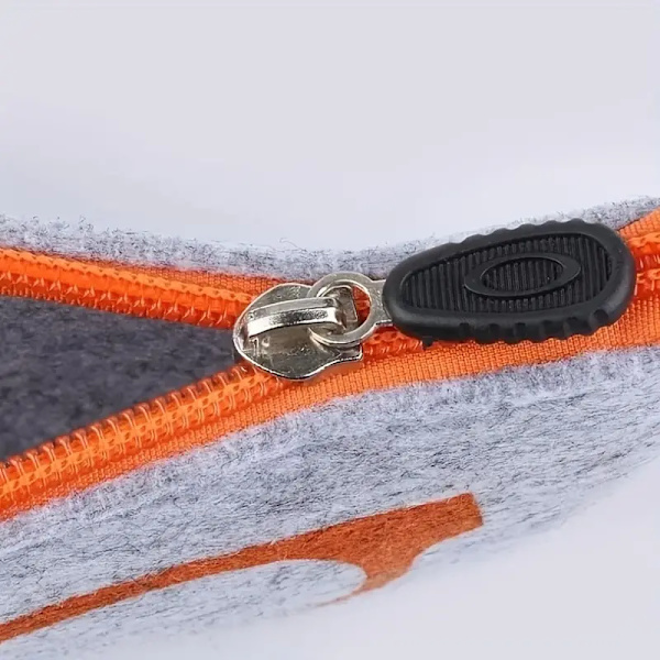 Et stykke filt lynlås mini pung med briller accent, unisex multifunktionelle mode tilbehørstasker sort