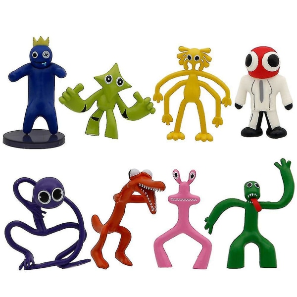 8pcs/set Cartoon Rainbow Friends Figure Toys Cake Toppers Decoration Ornament For Kids Gifts