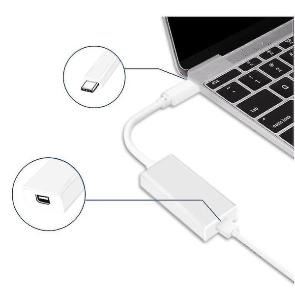 1x Thunderbolt 3 till Thunderbolt 2-adapter Typ C-kabel USB för Macbook Air Pro