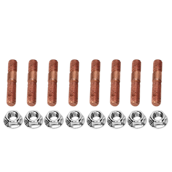 M8 1,25 gevind Turbo Studs Kit - 8mm Højtryksbestandig udstødningsmanifold Stud Bolt Nut Hardware (8 stk.)