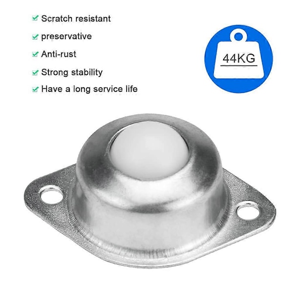 8 ST Kulöverföring Nylonhjul Rullenheter Kulöverföring 360 Graders Rotation med M5*16mm Skruvar för Soffor Montrar Vagnar Hyllor Skotrar Skåp