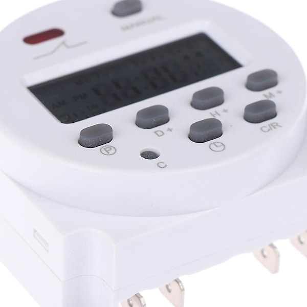 Digital Timer DC/AC 12V 16A LCD-skjerm Programmerbar Timer OVP Bryter