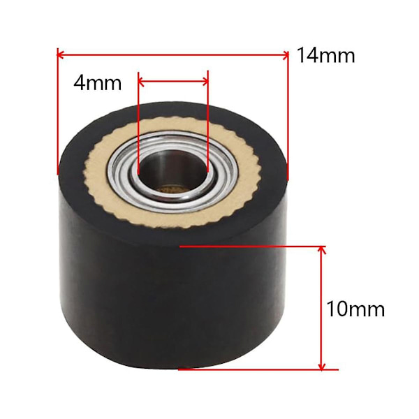 4 st klämrulle 4x10x14mm plotter skärare rulle pappersmatningsrulle för Mimaki CG-serien skärplotter CG-61 CG130FX