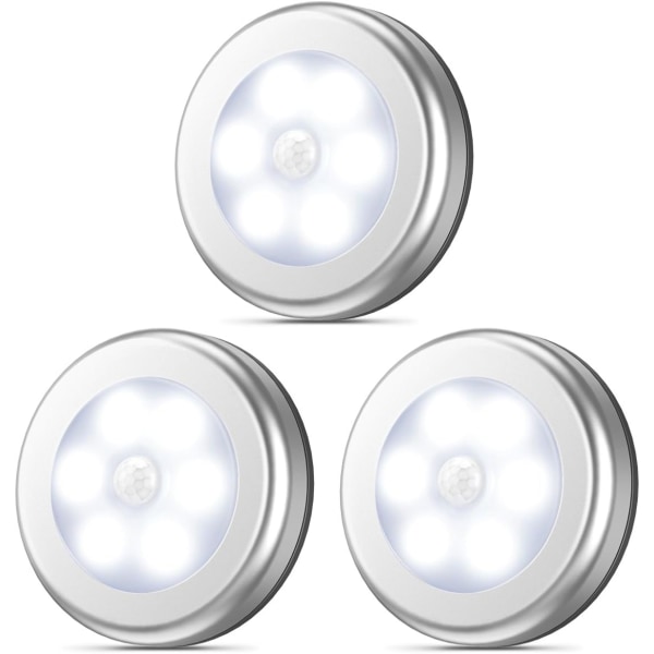 Induksjonslys, batteridrevet LED-lys (6 sølv og hvit) YIY SMCS.9.27