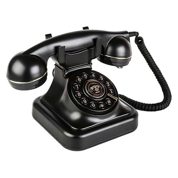 Retro Fasttelefon, Gammaldags Vintage Fasttelefoner med Klassisk Metallklocka Retro Telefo