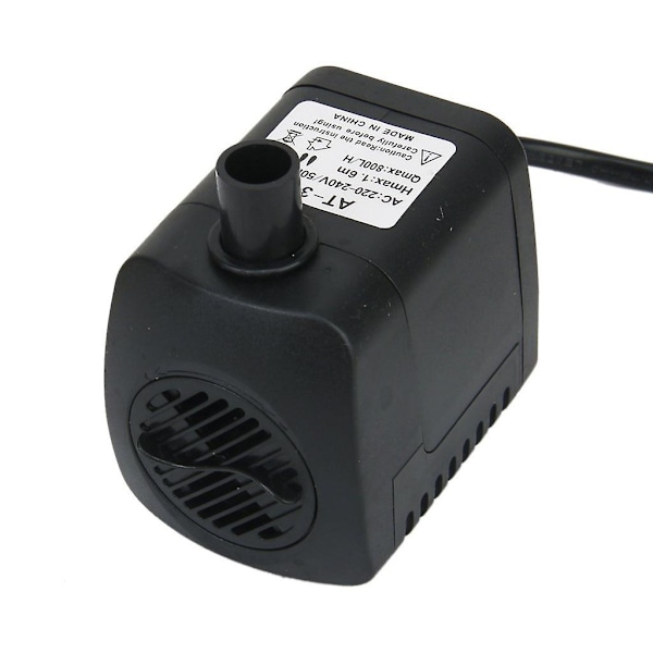 Akvaariopumppu, suihkulähdepumppu, lampipumppu, upotettava pumppu, 220-240 V, 15 W, EU-pistoke