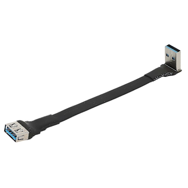 USB 3.0 Kabel Flat USB Skjøtekabel Hann til Hunn Datakabel Rett Vinkel 90 Grader USB3.0 Forlenger