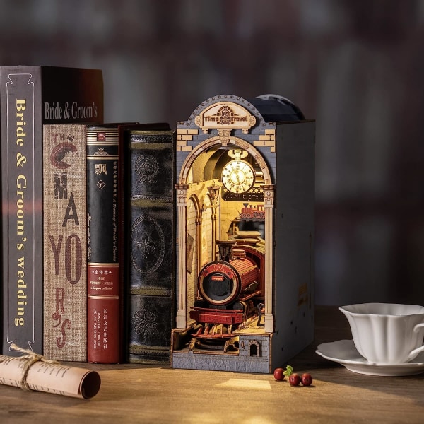 DIY Brick Bookshelf Insert Diorama Bookends (TGB04 Time Travel)