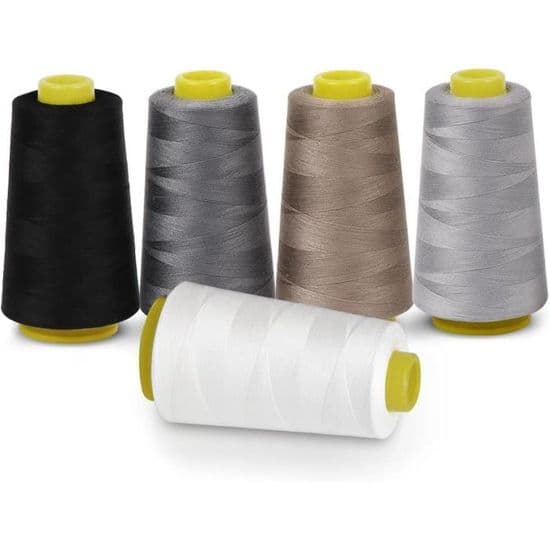 Polyester sytrådsspolar - 5 st - Blandade färger - 2743 meter per spole