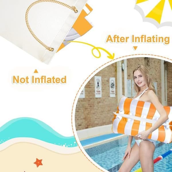 Oppustelig Pool Hængekøje - Vand Pool Flyder - PVC - 130*70cm