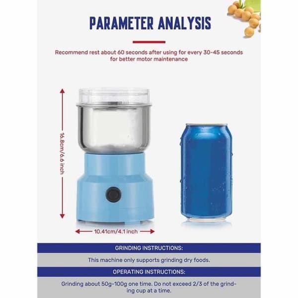 Multifunktionel kaffekværn, 200W - 300ml - Rustfrit stål - Bærbar