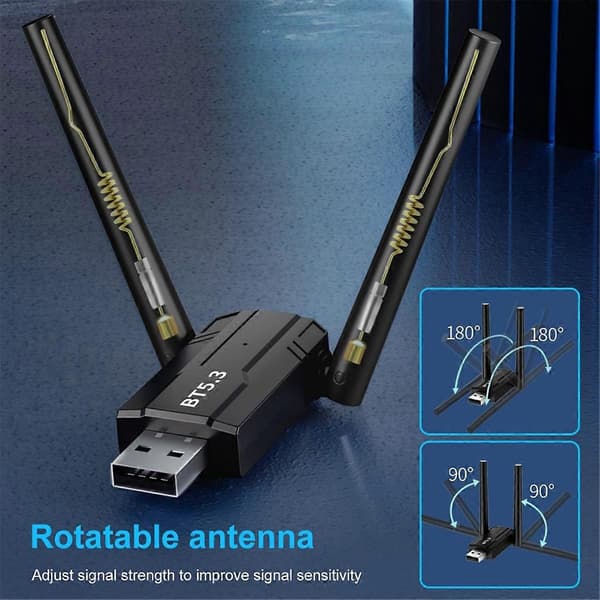 150M Bluetooth 5.3 -sovitin, ilmainen ajuri, USB Bluetooth -dongle-sovitin Windows 11/10 -hiirelle ja -näppäimistölle