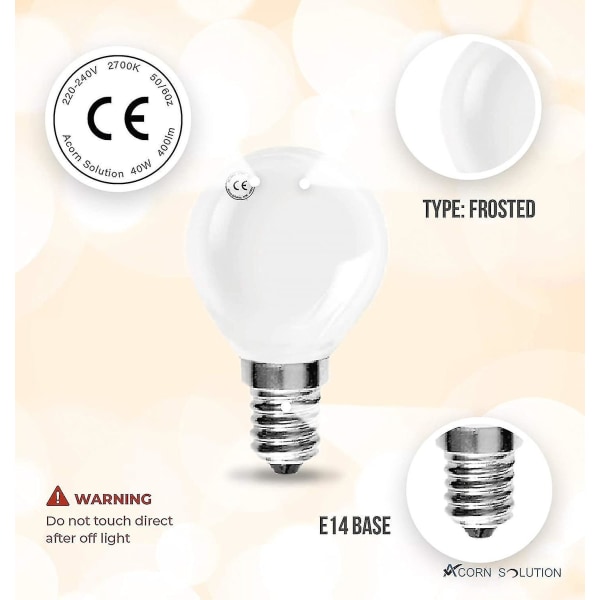 40w 240v klassiske minikloder perlerunde lyspærer E14 liten skrue golfballglødelamper (10 pakke) TAO