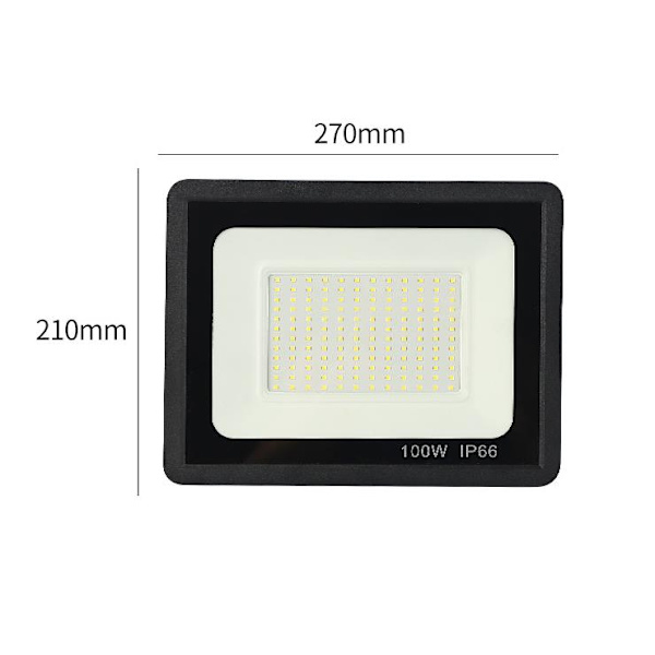 Udendørs LED-projektør Vandtæt projektør-100W, 270*210mm, 1stk