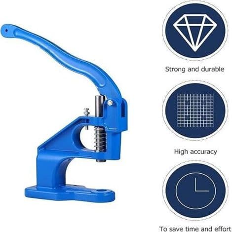 Professionell öljetpress, nitpress, tryckknappspress med 1500 öljetter (innerdiameter 6 mm, 10 mm, 12 mm)