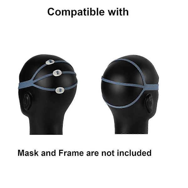 2 kpl P10 pääremmi CPAP-vaihto, pääremmi ResMed Airfit P10 nenätyyny CPAP-maskin hihnoille 6