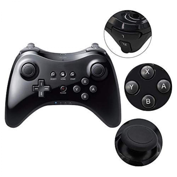 Pro-kontroller for Wii U, trådløs kontroller for Nintendo Wii U-kontroller Gamepad Joystick Dual Analog Game Controller (svart)