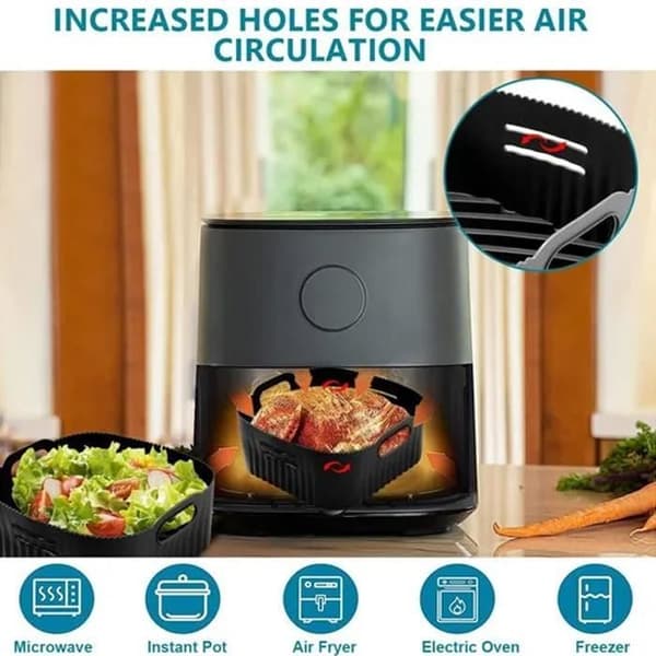 20 cm tilbehør til airfryer - silikonform - for Philips XL 6.2L - Cosori 5.5L 4.7L